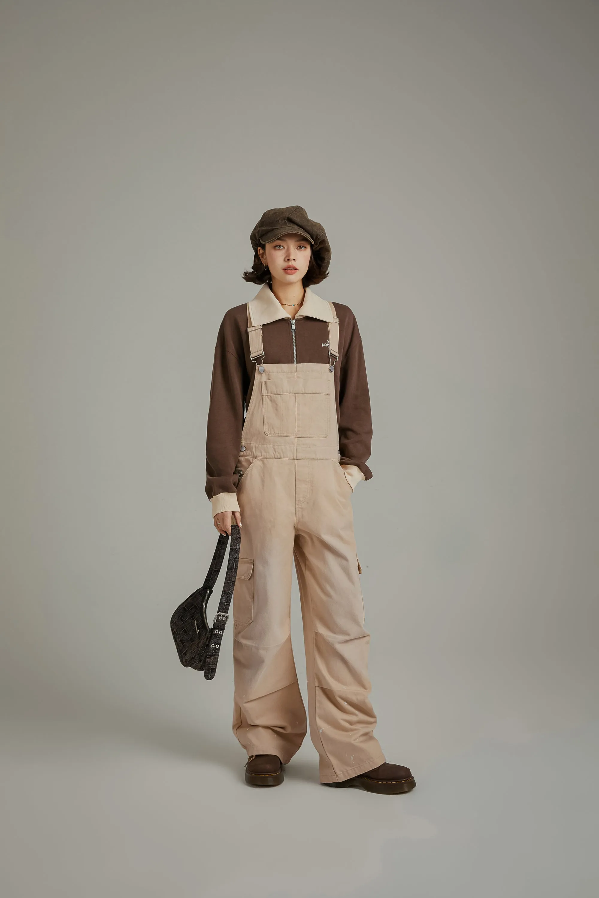 Simple Cargo Overall Pants