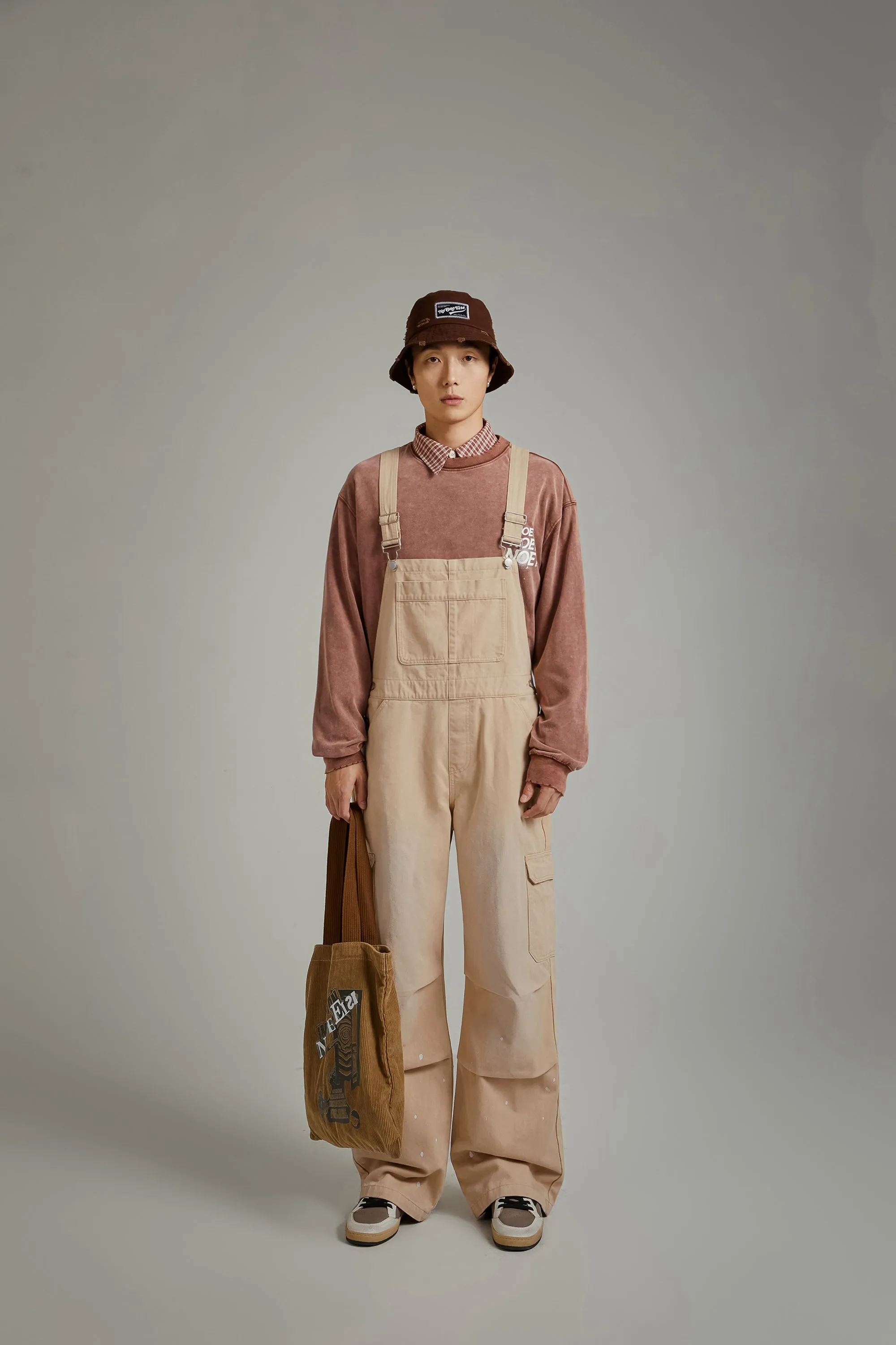 Simple Cargo Overall Pants