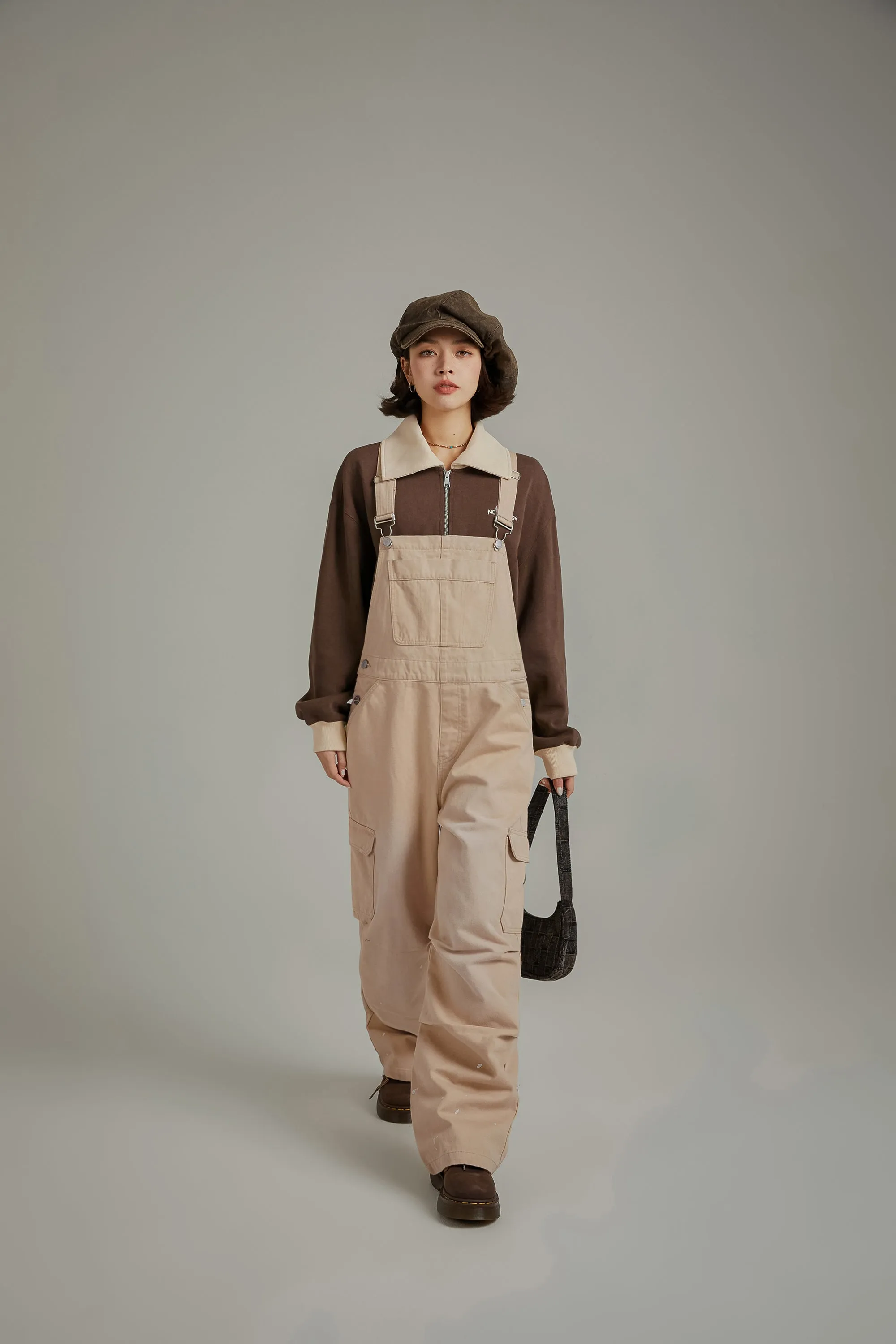 Simple Cargo Overall Pants