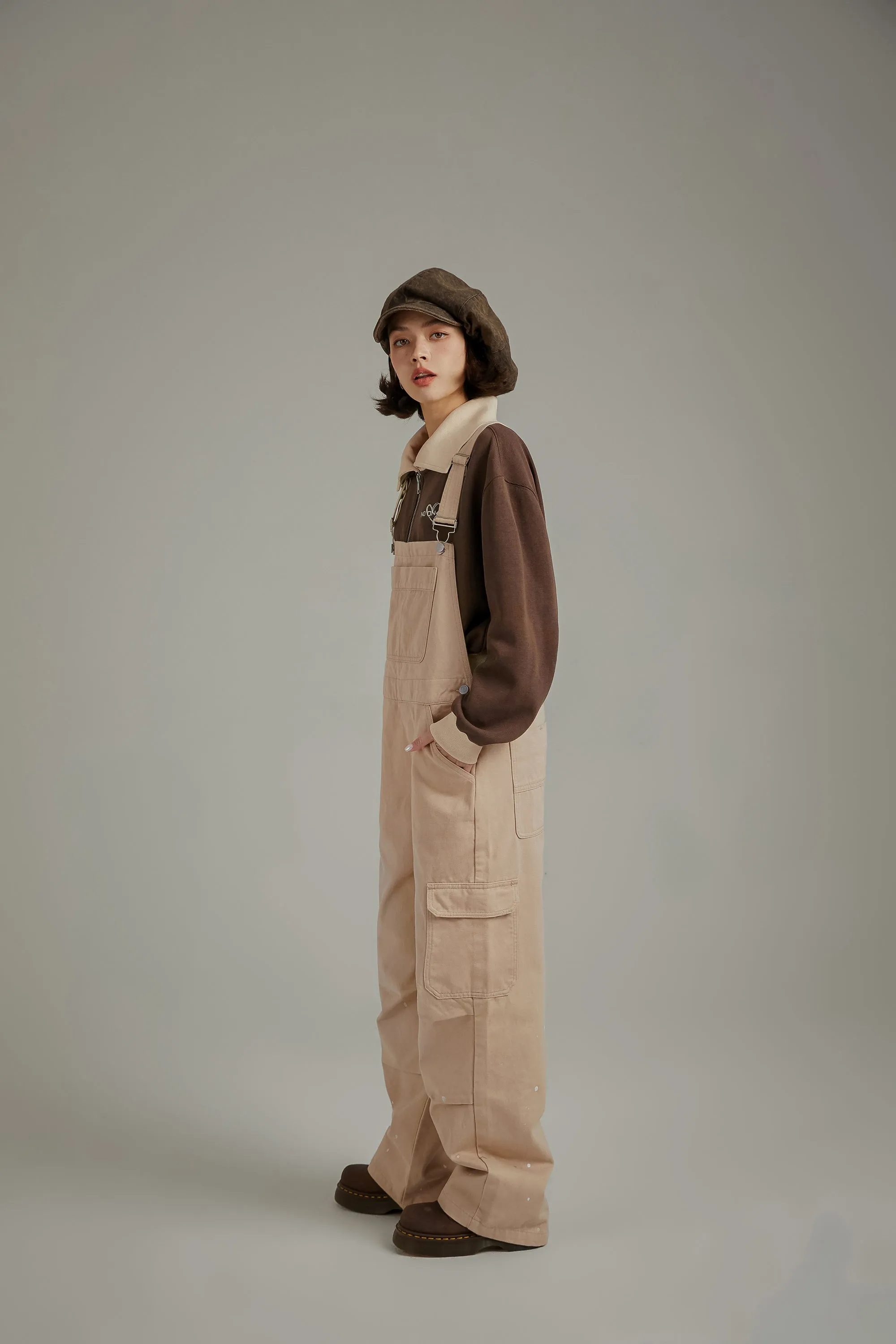 Simple Cargo Overall Pants