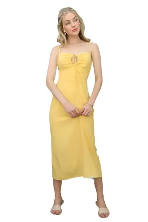 Sleeveless Slip Dress in Yellow or Brick Red