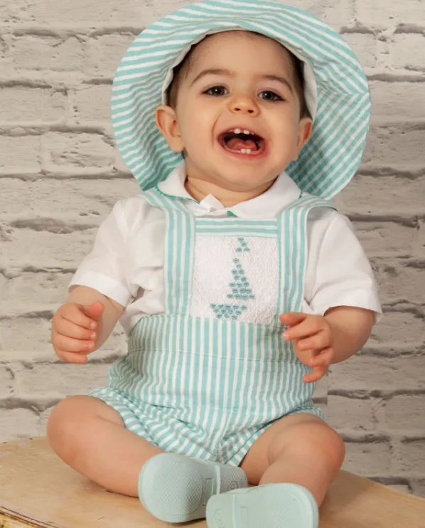 Sonata Boy's Mint Stripe Overall