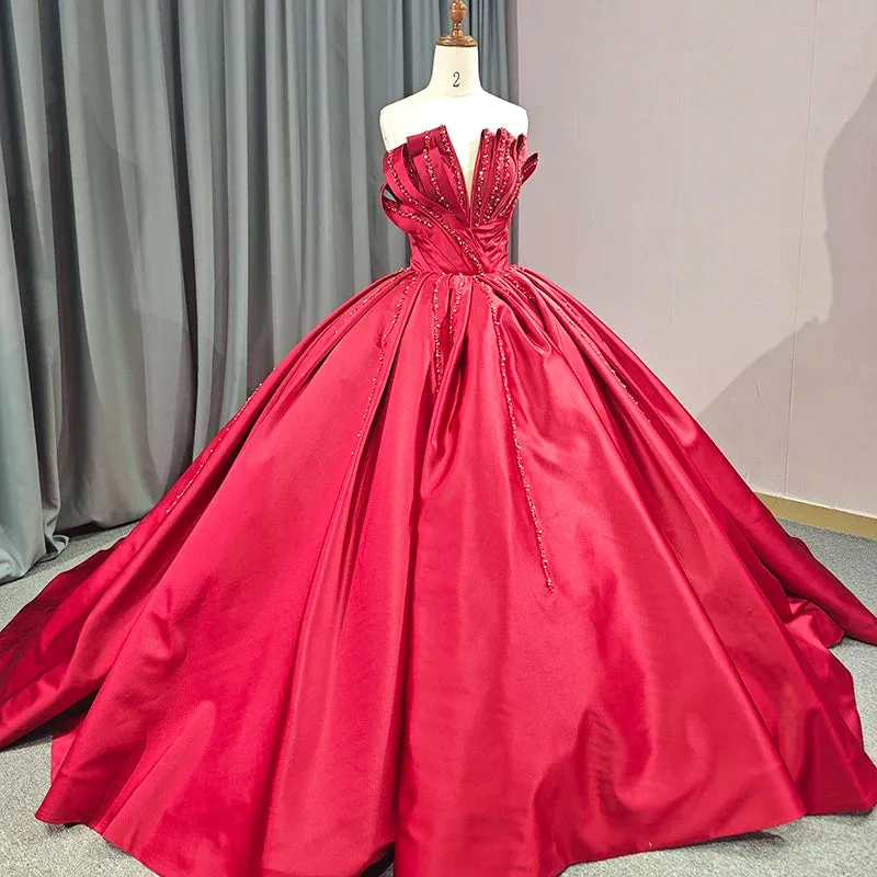 Strapless Quinceañera Dress Ball Gown Pleat