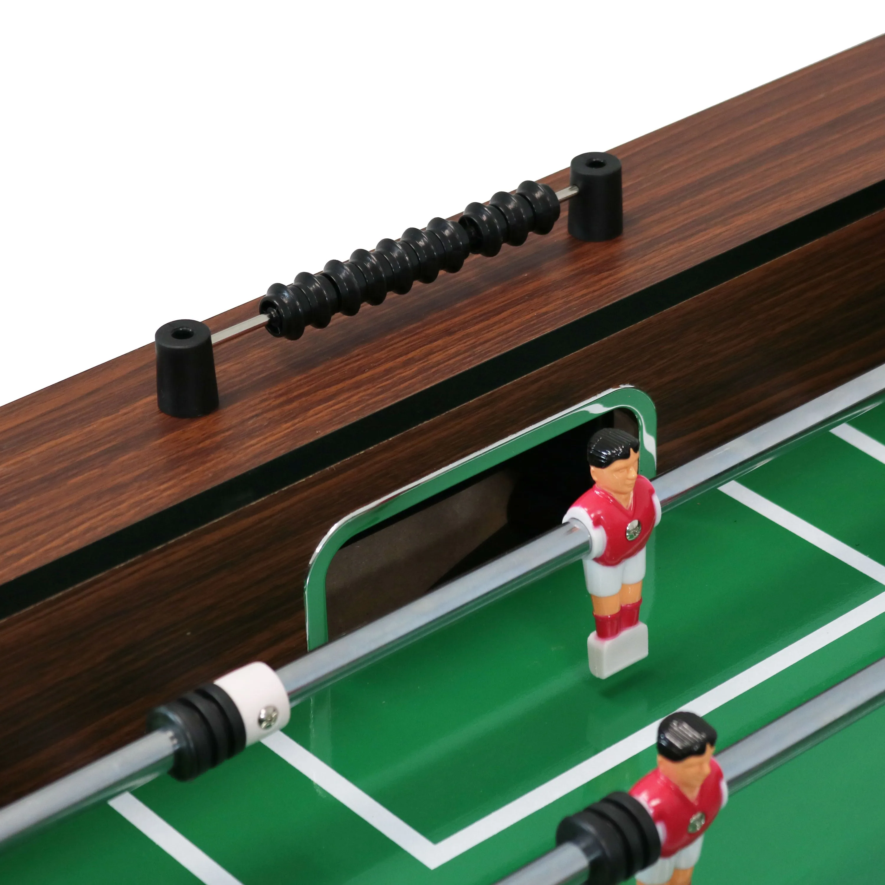 Sunnydaze 55" Faux Wood Foosball Table with Folding Drink Holders