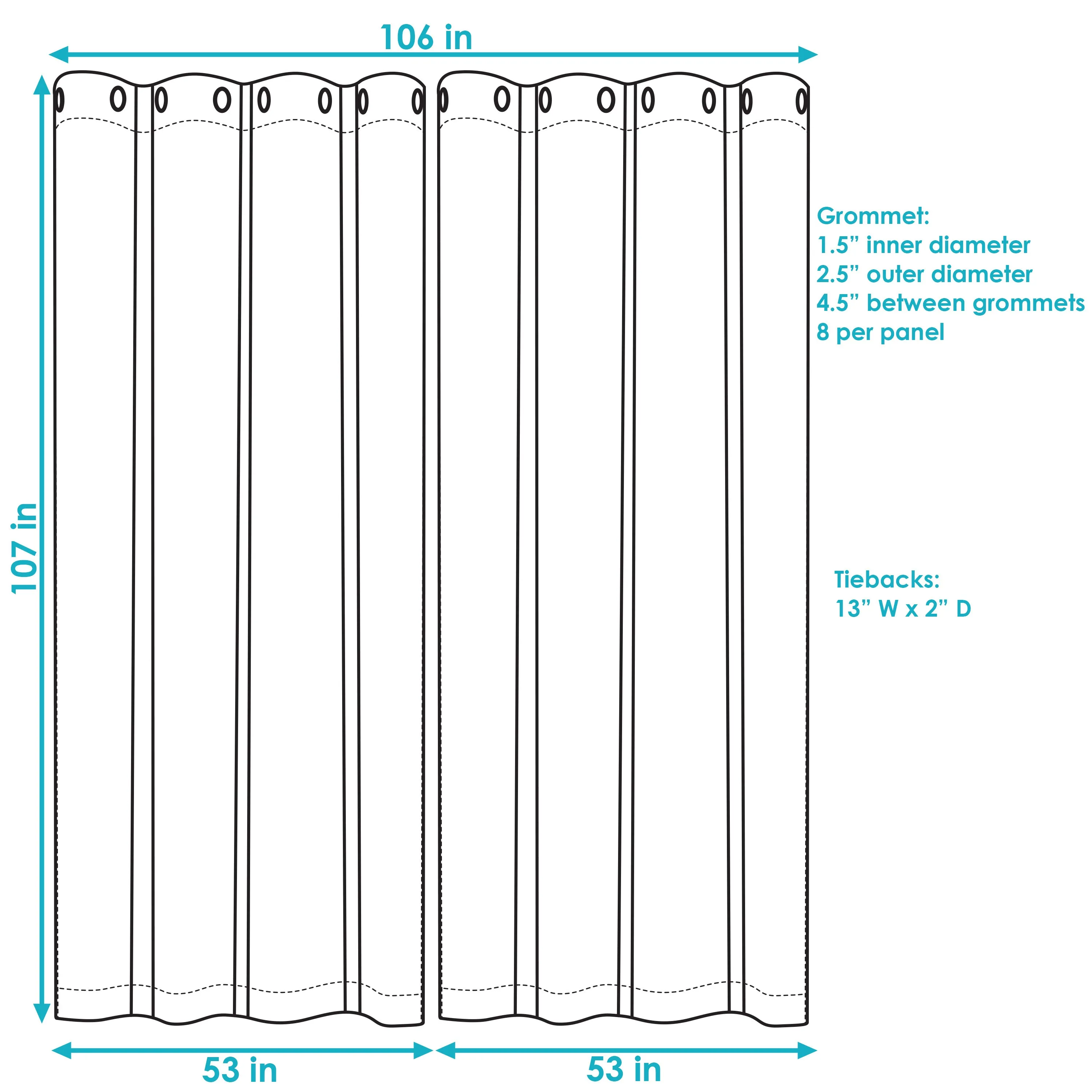 Sunnydaze Designer Eyelet Outdoor Curtain Panels - 52" x 108"