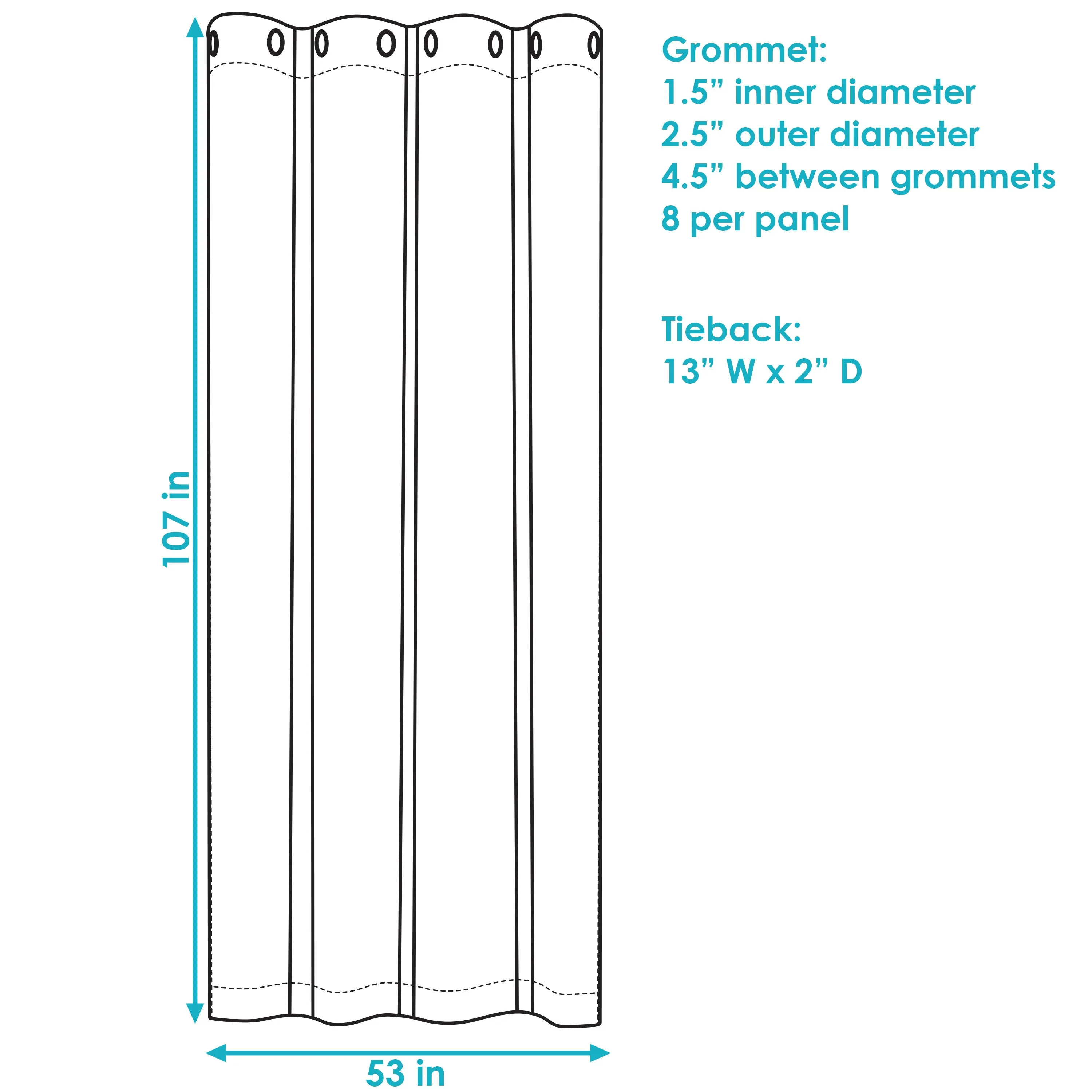 Sunnydaze Designer Eyelet Outdoor Curtain Panels - 52" x 108"