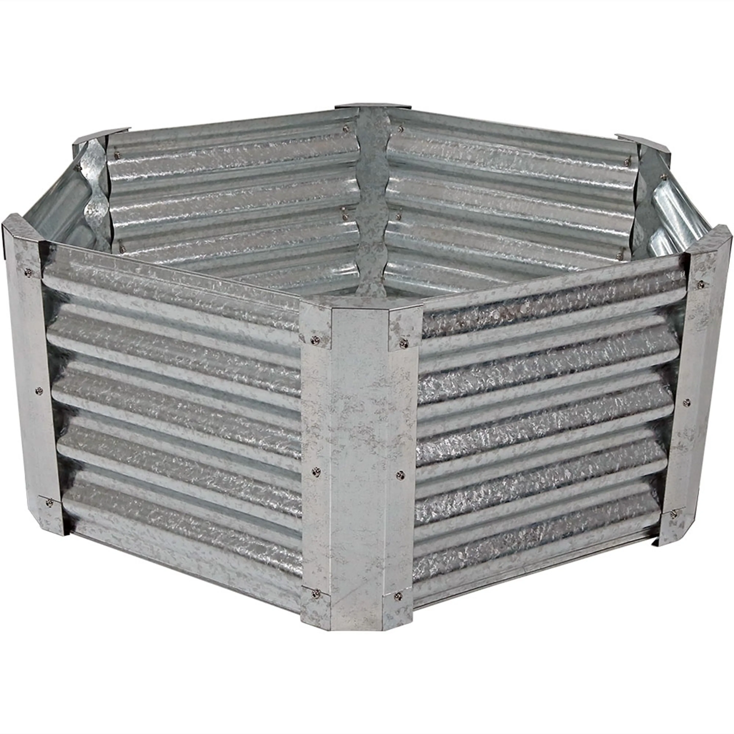 Sunnydaze Galvanized Steel Raised Garden Bed - Hexagon