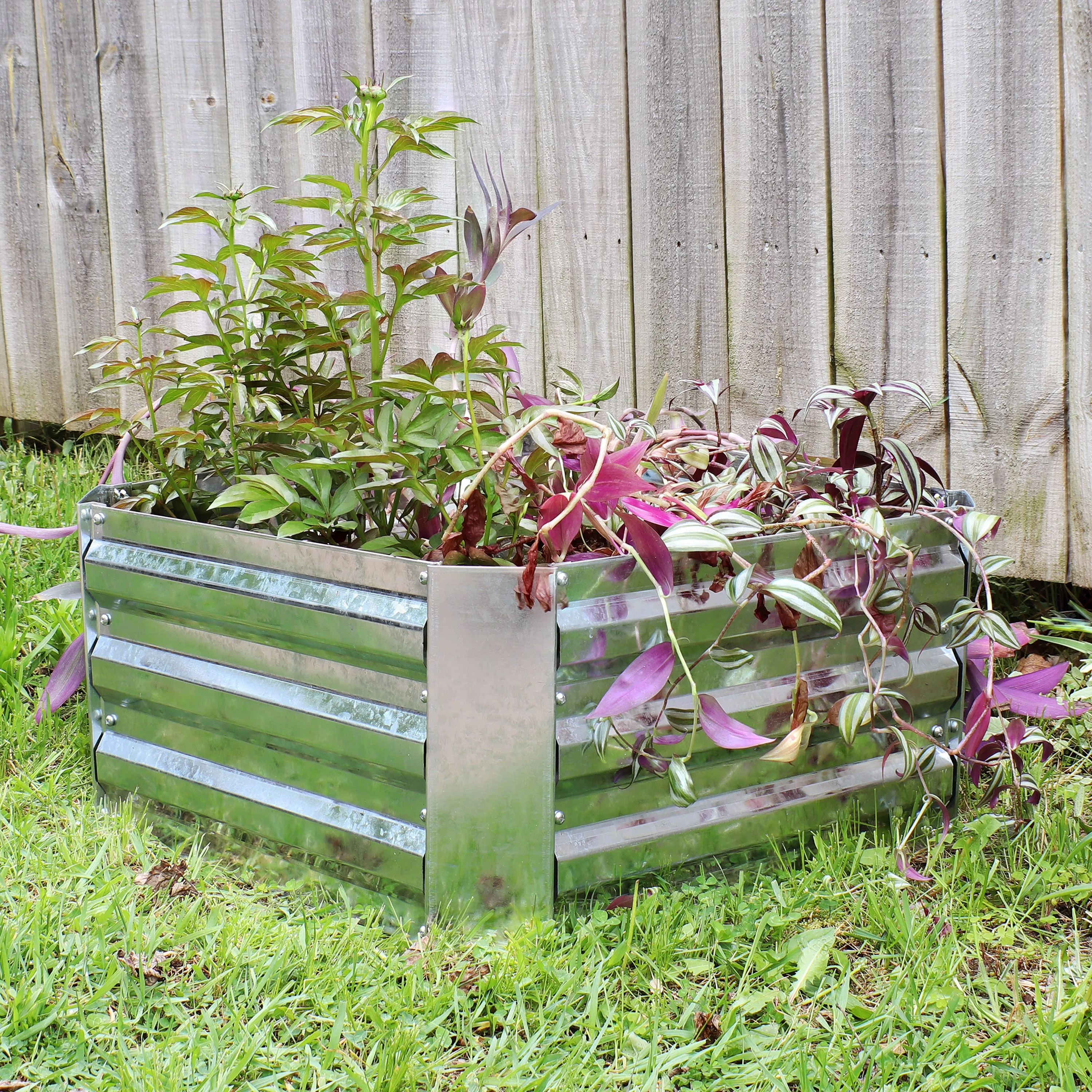 Sunnydaze Galvanized Steel Raised Garden Bed - Square - 24"