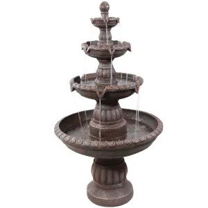 Sunnydaze Mediterranean 4-Tier Outdoor Fountain with Electric Pump