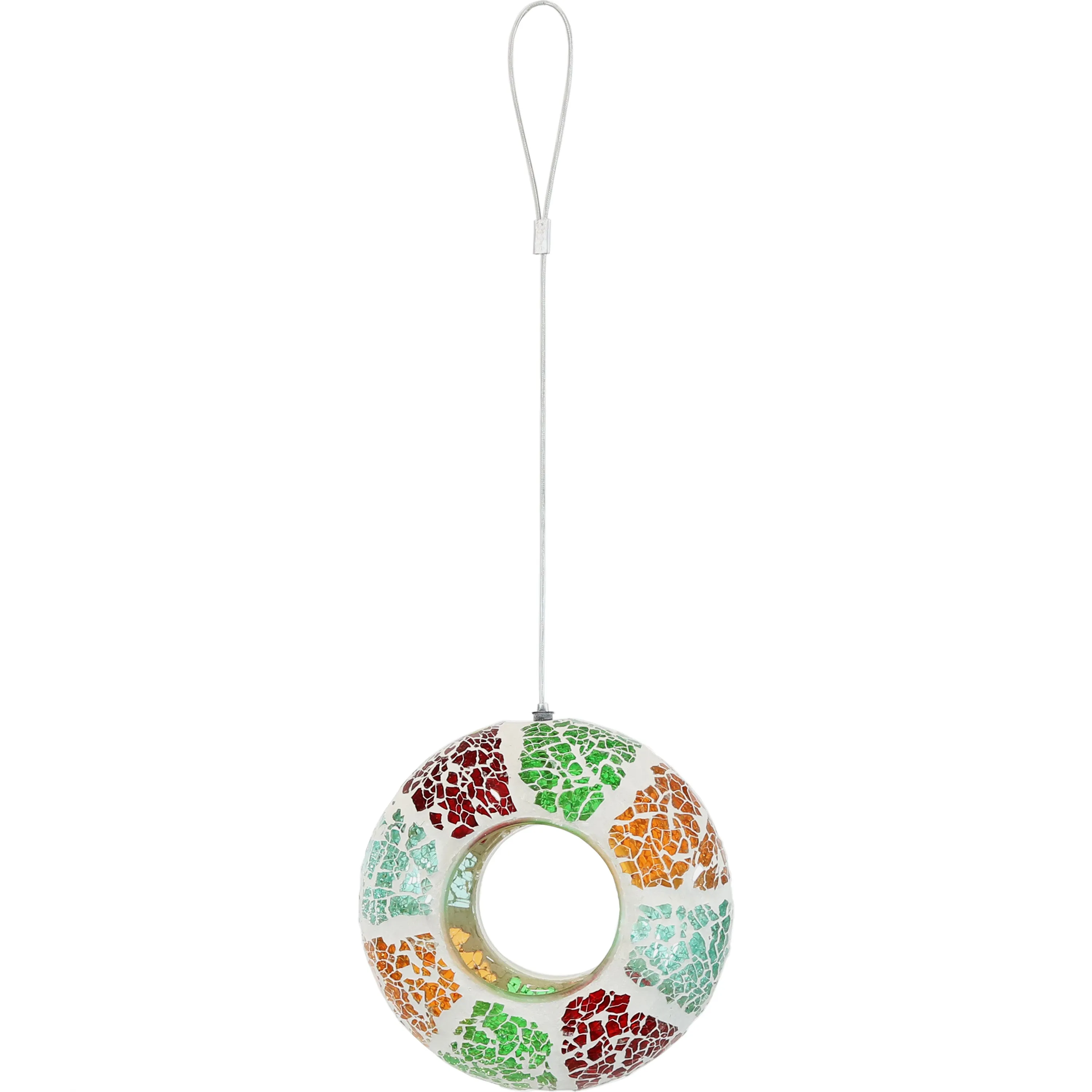 Sunnydaze Mosaic Fly-Through Hanging Bird Feeder - 6"