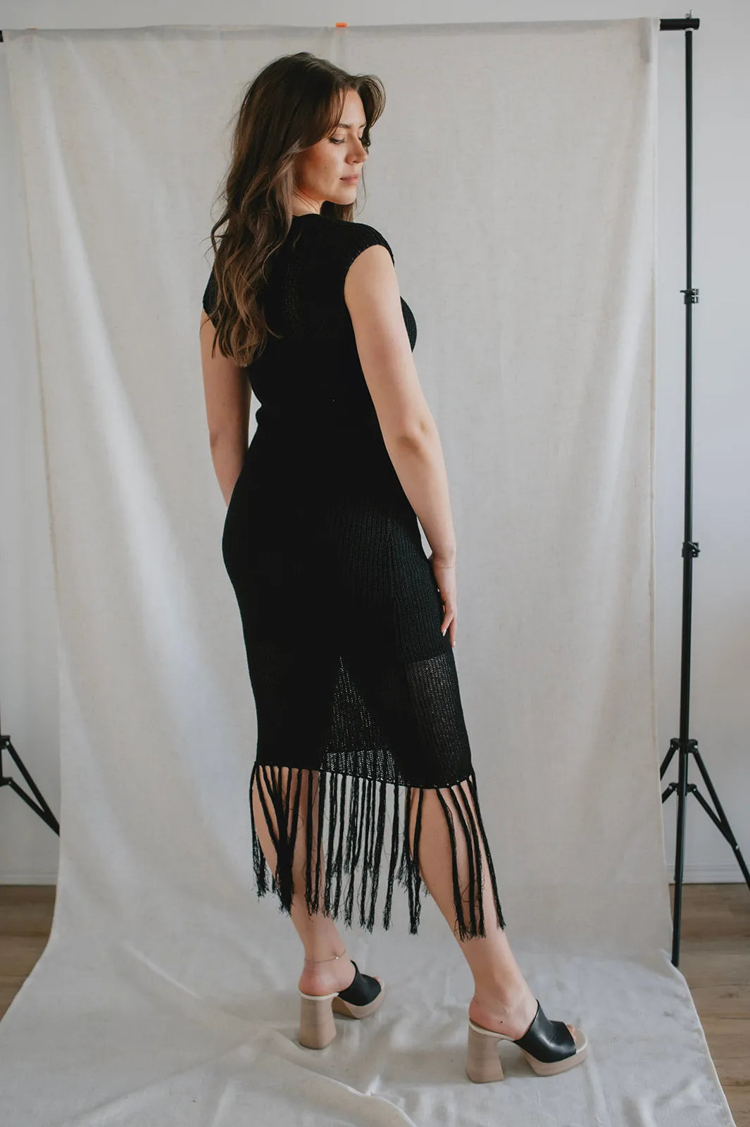 The Mila Knitted Fringe Dress