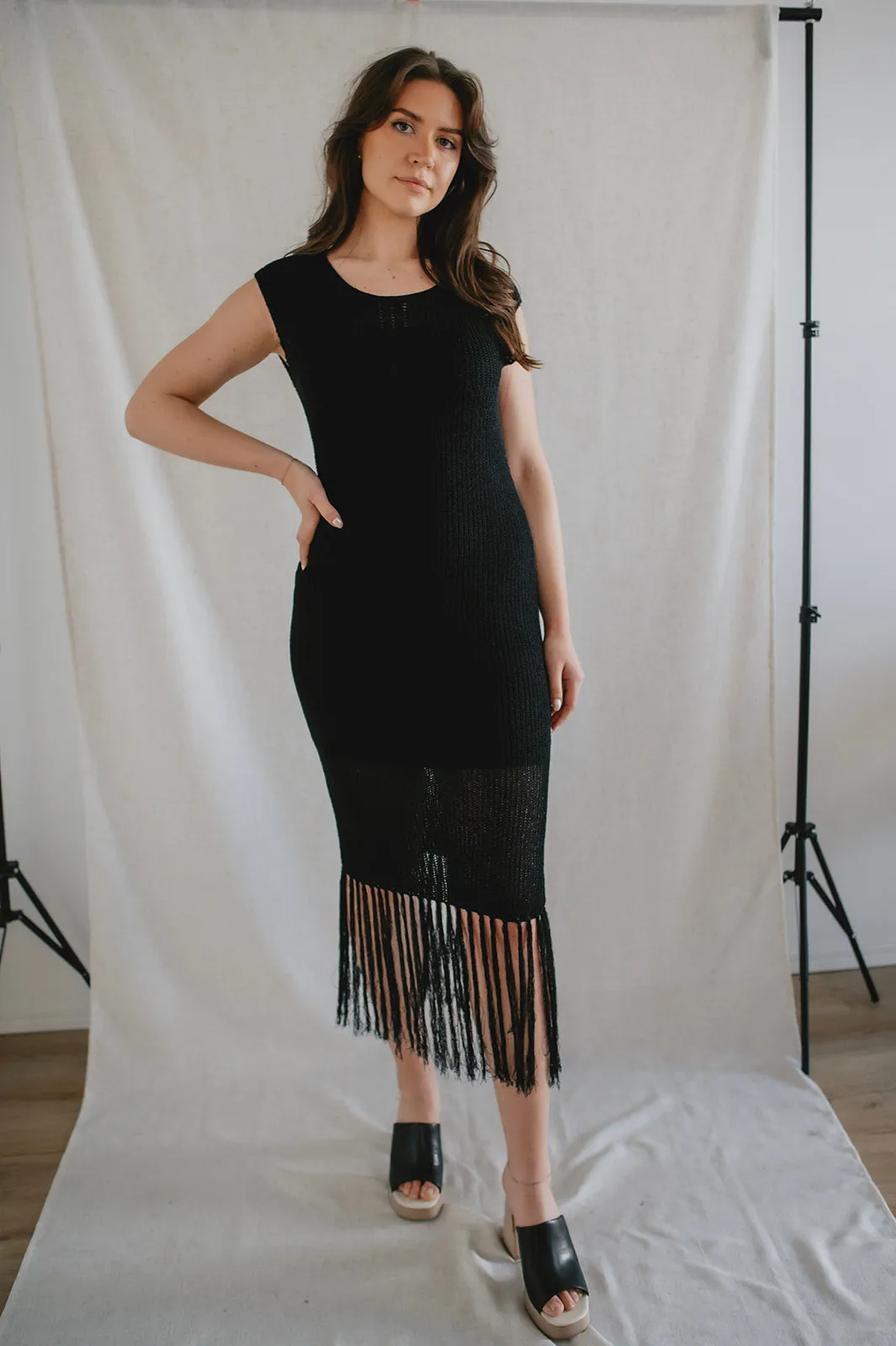 The Mila Knitted Fringe Dress