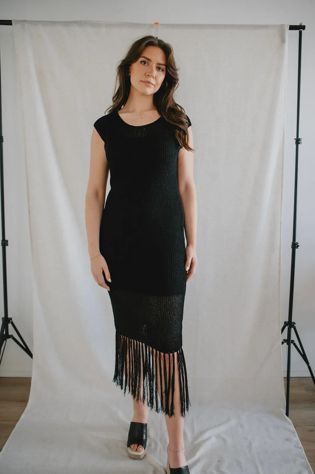 The Mila Knitted Fringe Dress