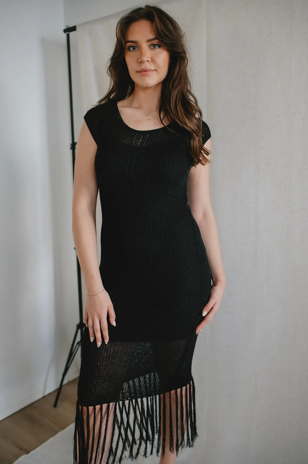 The Mila Knitted Fringe Dress