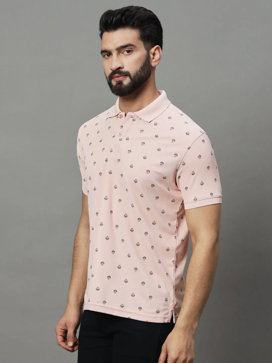 UNIBERRY Men's Printed Polo Collar T Shirt