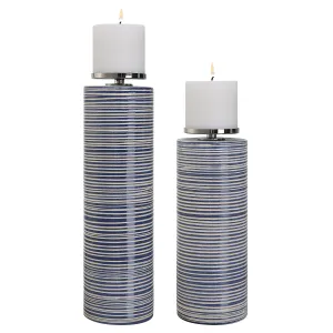 Uttermost Montauk Ceramic Candleholders, S/2