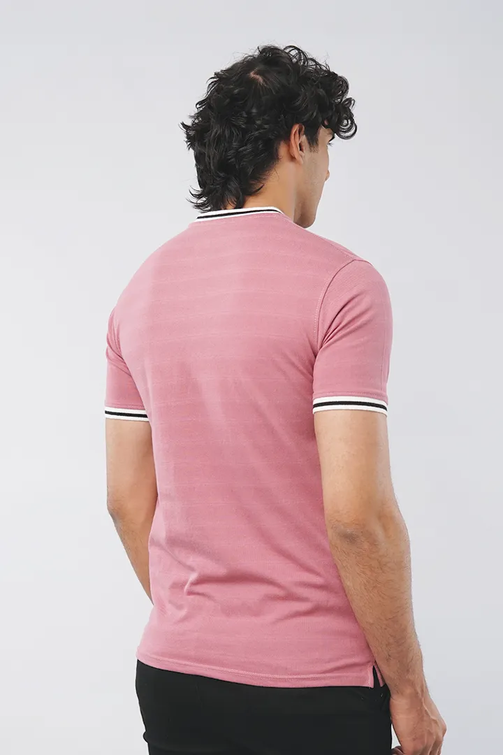 Watermelon Pink Henley T-shirt